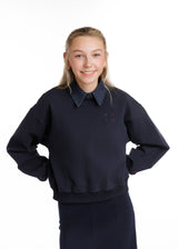 Navy Collared Sweatshirt