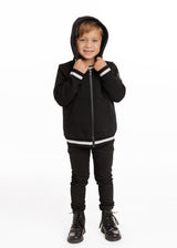 Black Plush Lined Hoodie