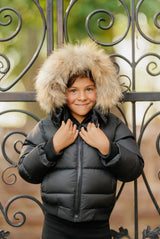 Black Fur Trimmed Coat