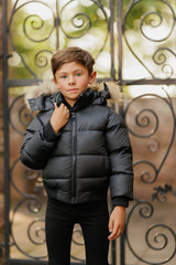 Black Fur Trimmed Coat