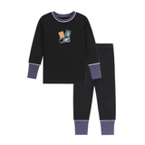 Boys Black Blue Stamped Pajamas