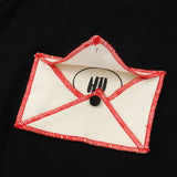 Baby Black Sweatshirt With Envelope Applique Detail