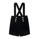 Black Velvet Suspender Shorts