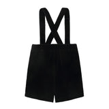 Black Velvet Suspender Shorts