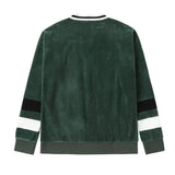Green Velvet Cardigan With "P" Patch