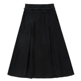 Leather Rope Belted Skirt