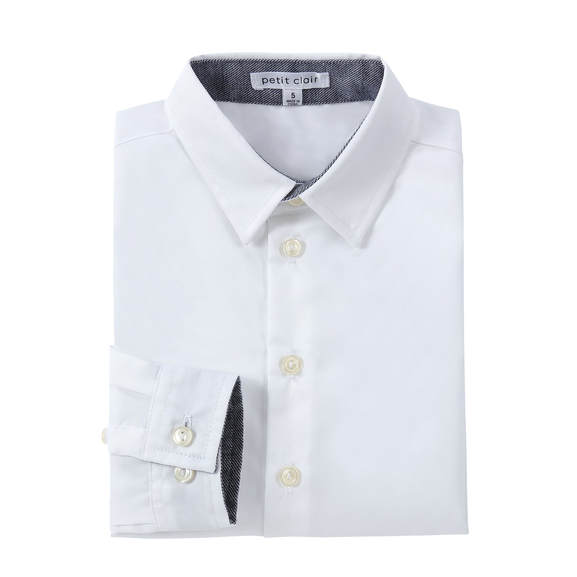 Navy Contrast White Shirt