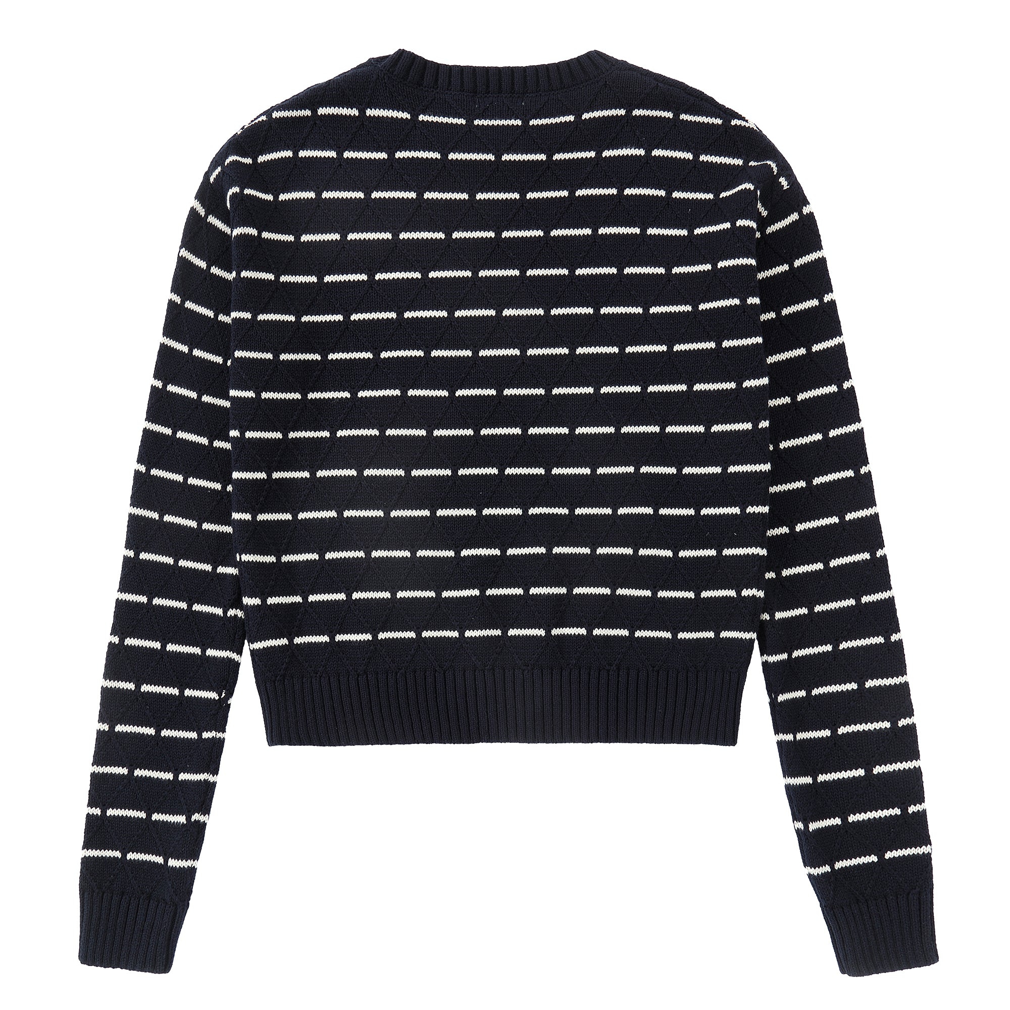Navy Striped Criss-Cross Sweater