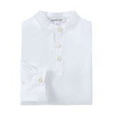 Mandarin Collar White Shirt