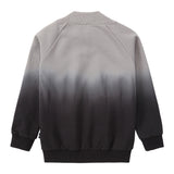 Grey Ombre Sweatshirt With Pointed Mock Neck