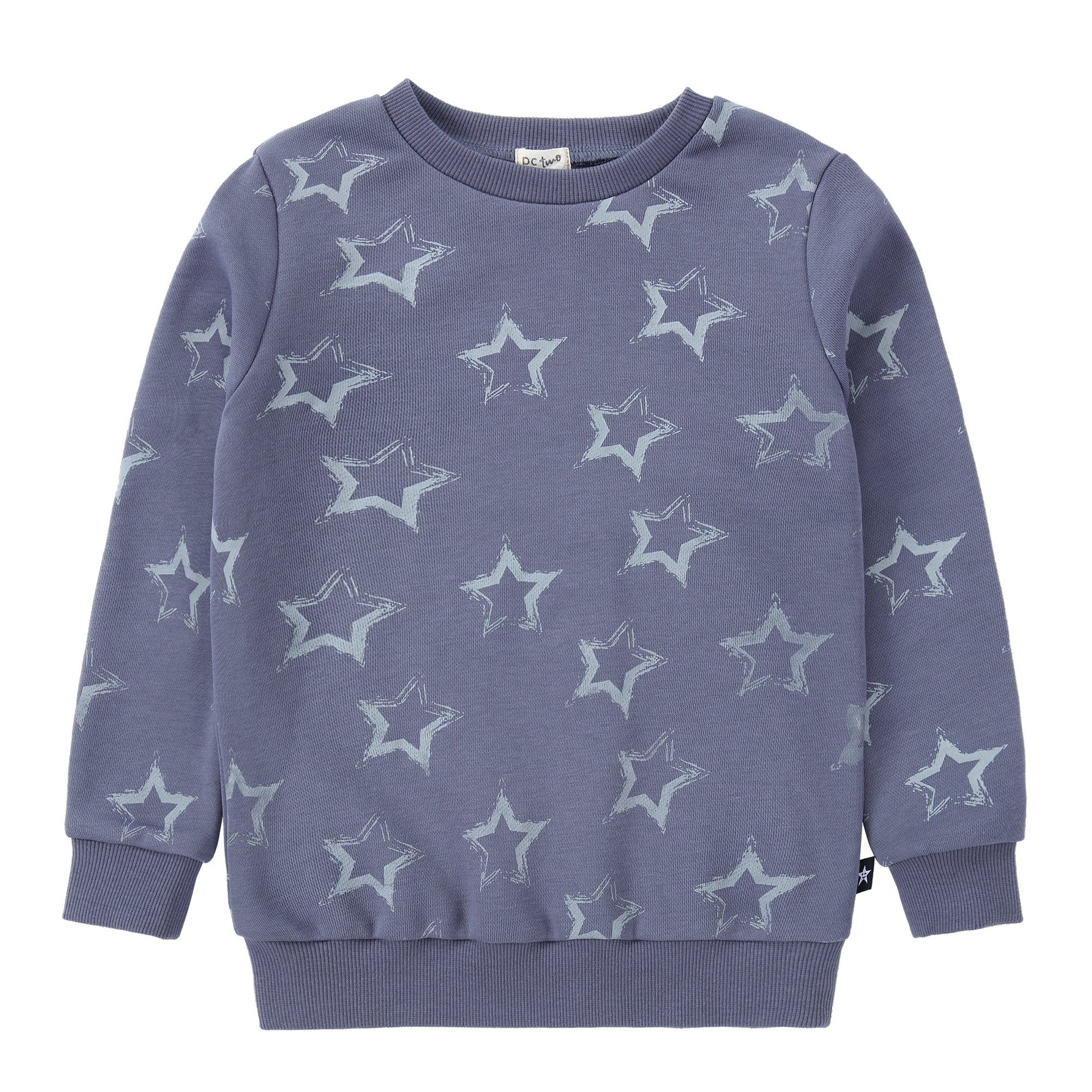 Steel Blue Sweatshirt With Star Print