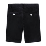 Black Velvet Shorts With Ivory Buttons