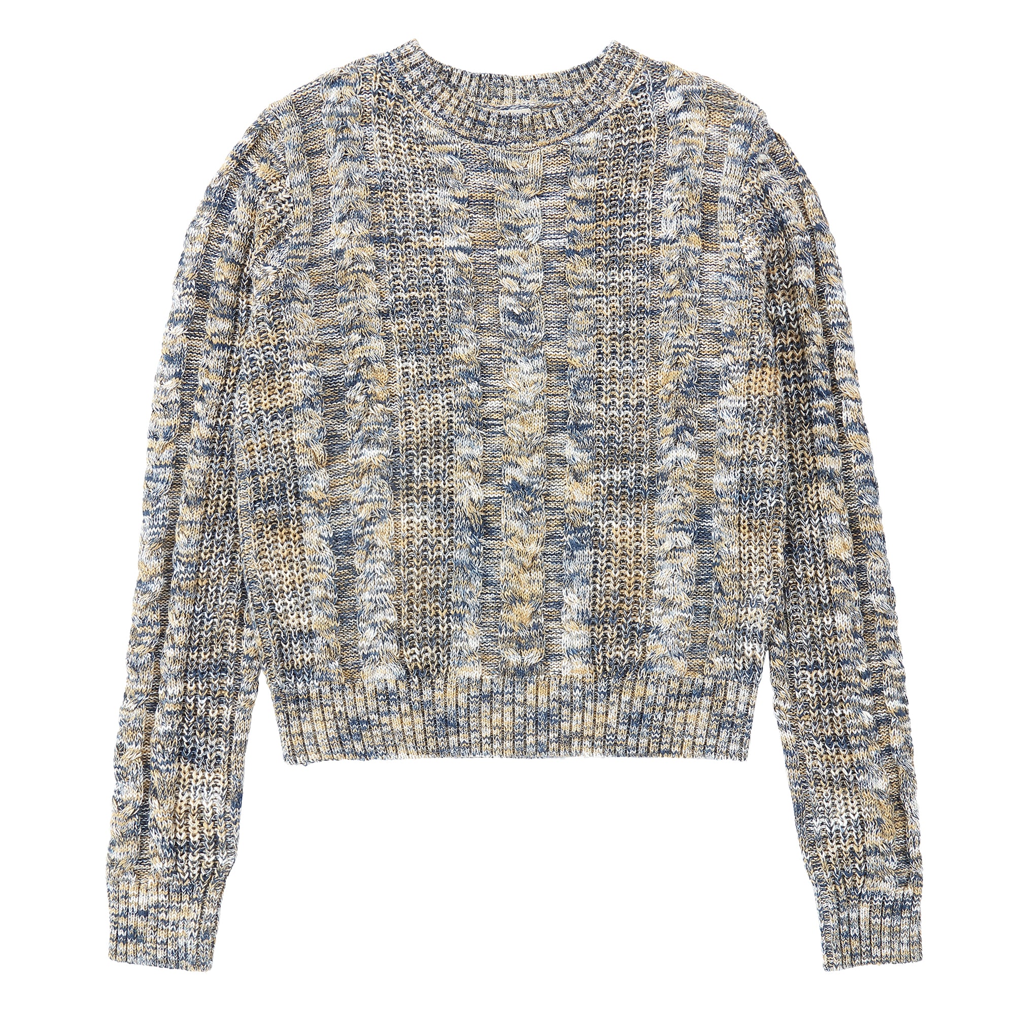 Navy & Mustard Cable Knit Sweater