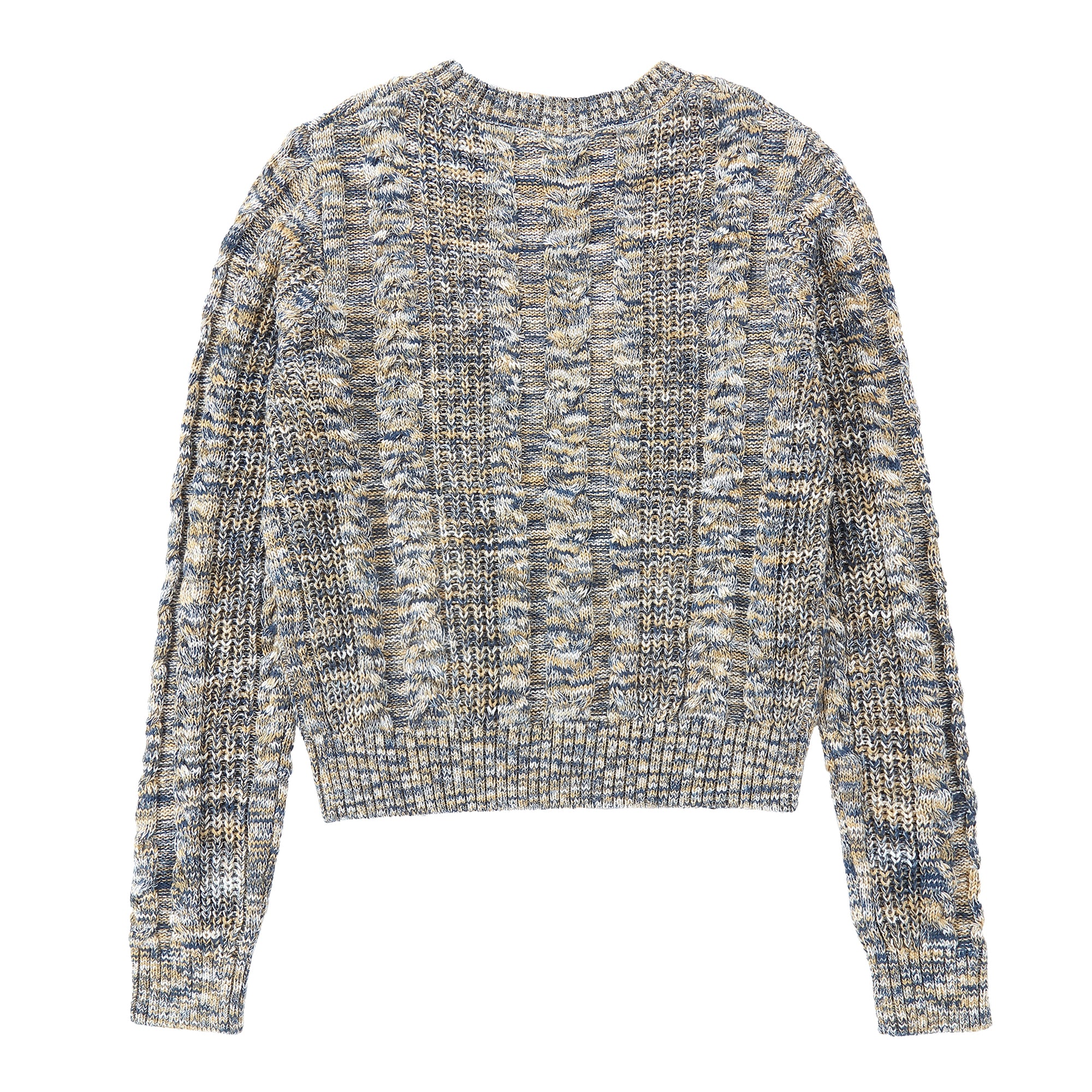 Navy & Mustard Cable Knit Sweater