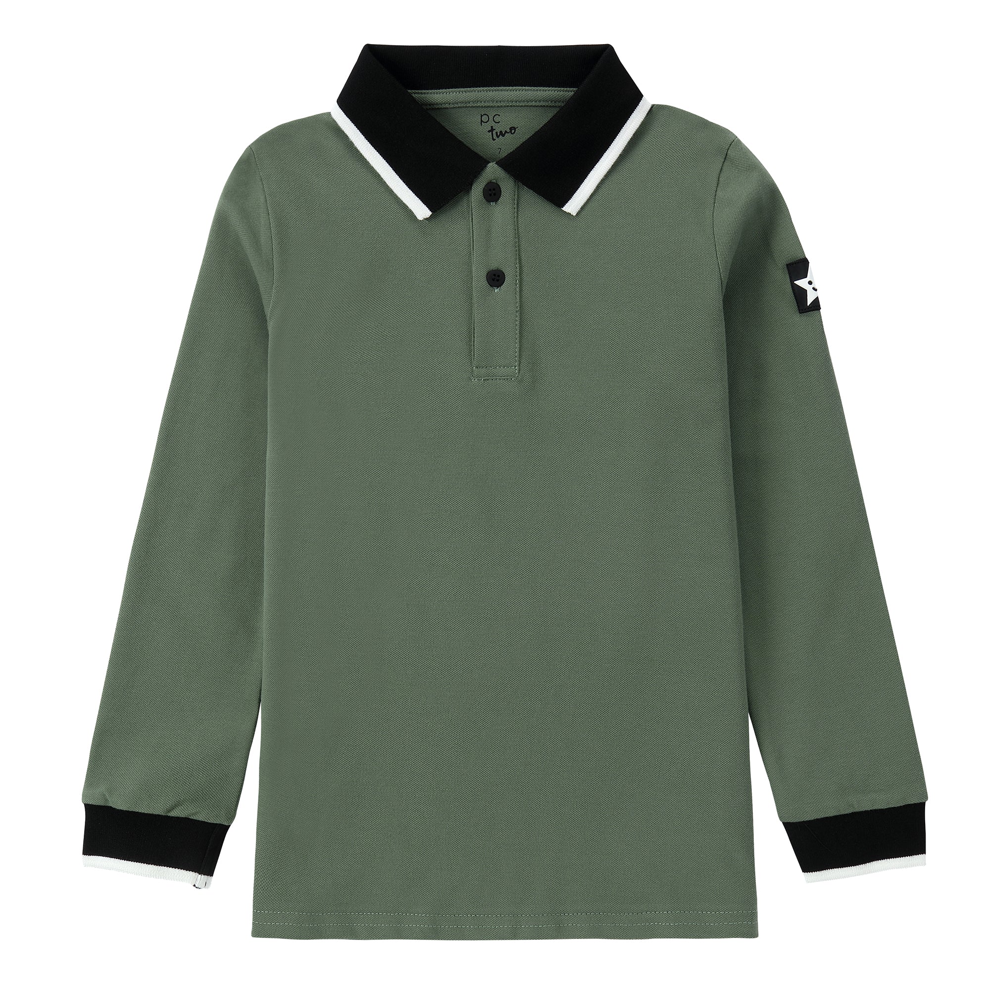 Sage Polo With Black and White Details