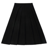 Black Woven A-Line Skirt