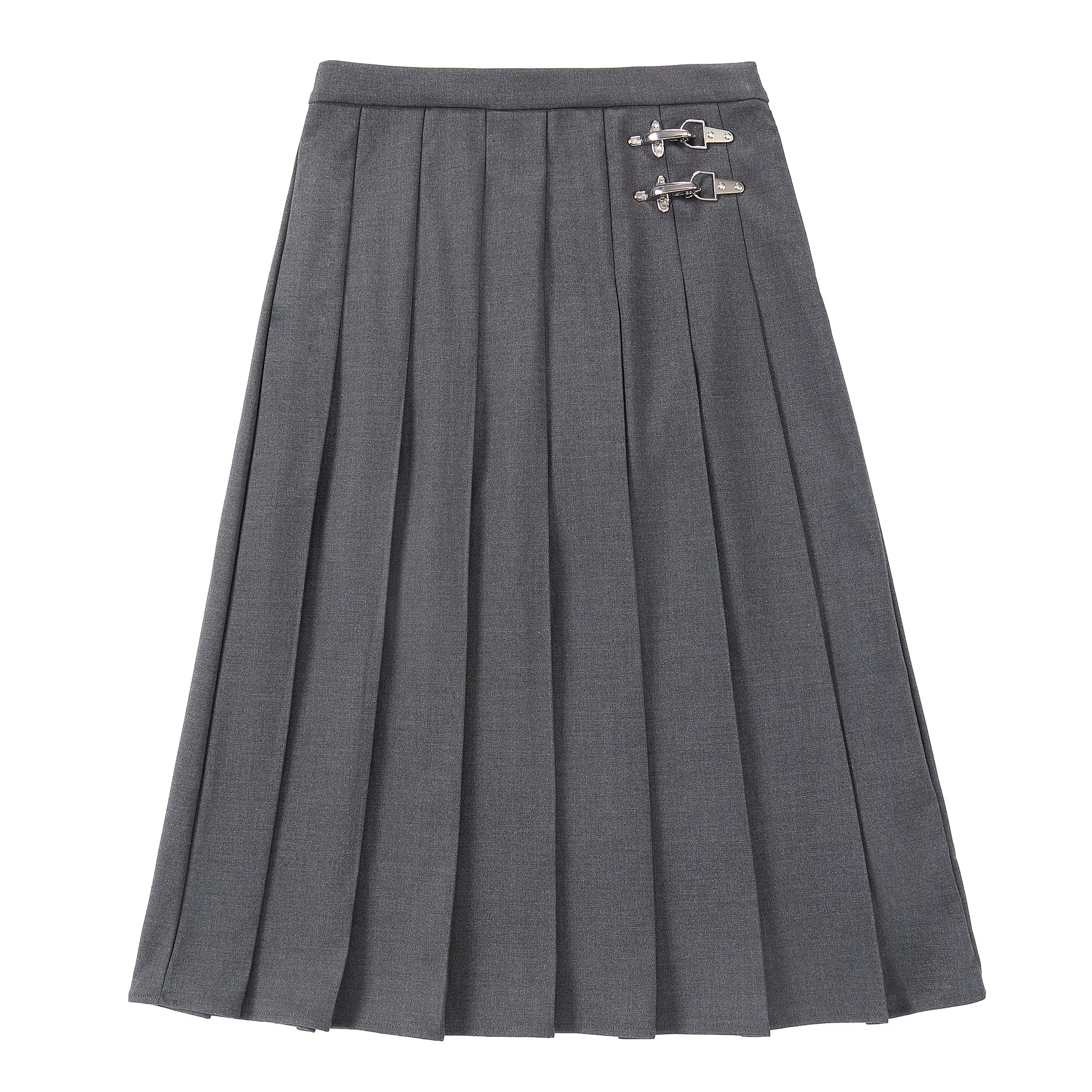 Grey Wide Pleated Skirt