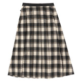 Black & Plaid Wrap Skirt