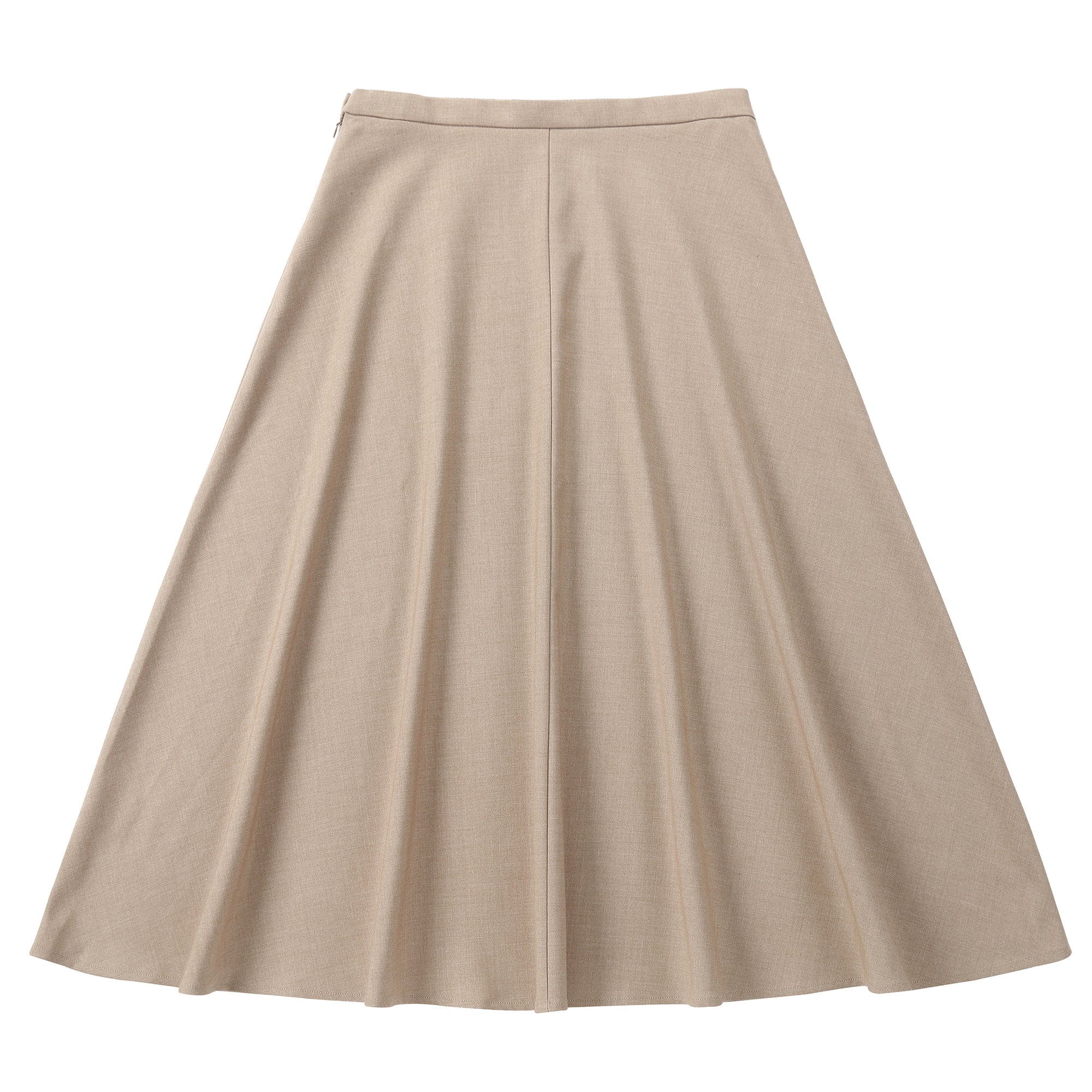 Tan Midi A-Line Skirt