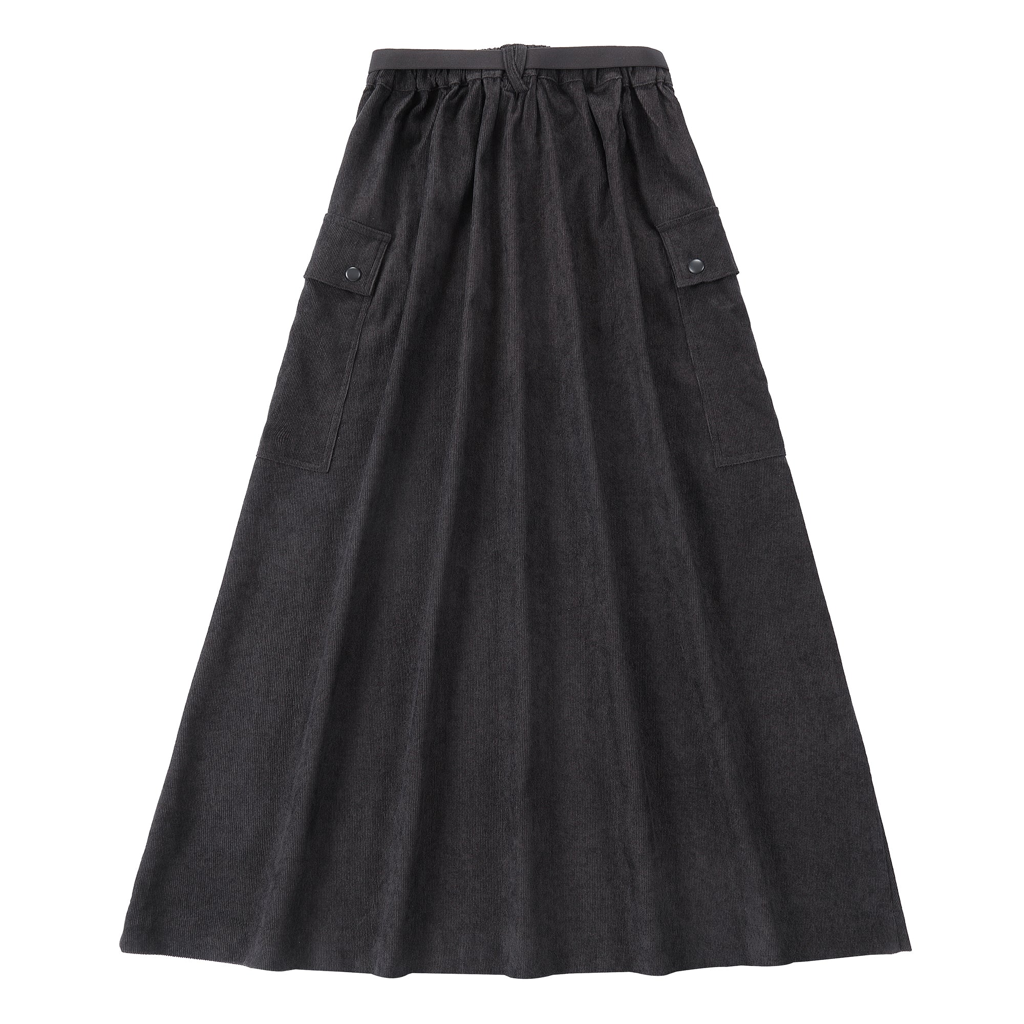 Grey Corduroy Cargo Skirt