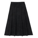 Black Denim A-line Yoke Skirt