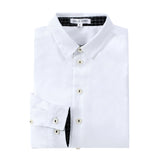 Black, Ivory and Gold Grid Contrast Collar Shirt