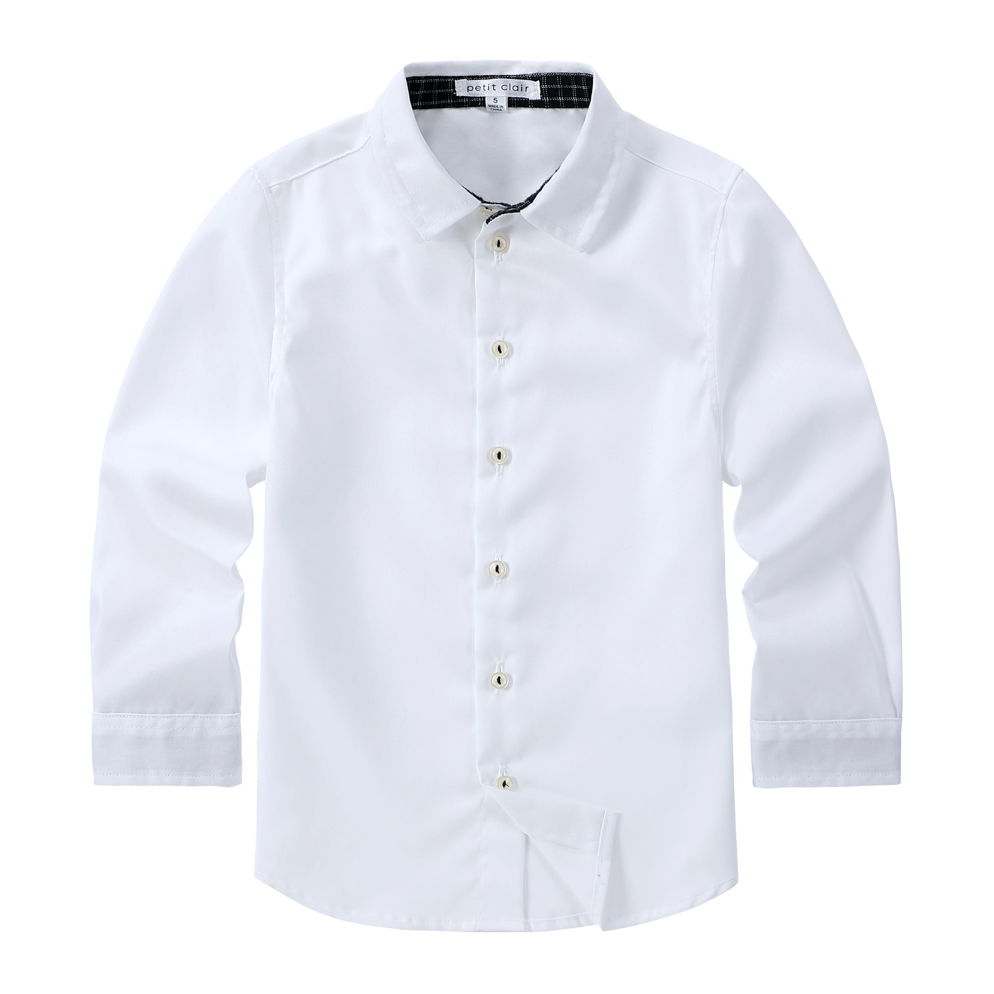 Black, Ivory and Gold Grid Contrast Collar Shirt