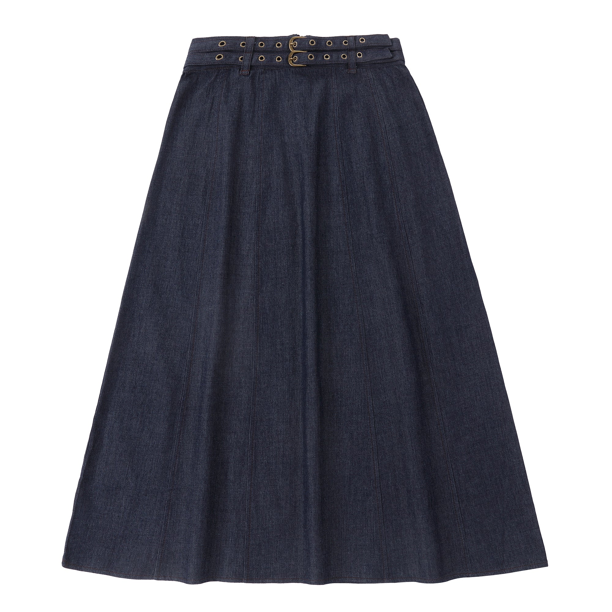 Dark Denim Belted Skirt