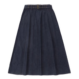 Dark Denim Belted Skirt