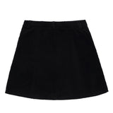 Black Corduroy Skirt With Button Front