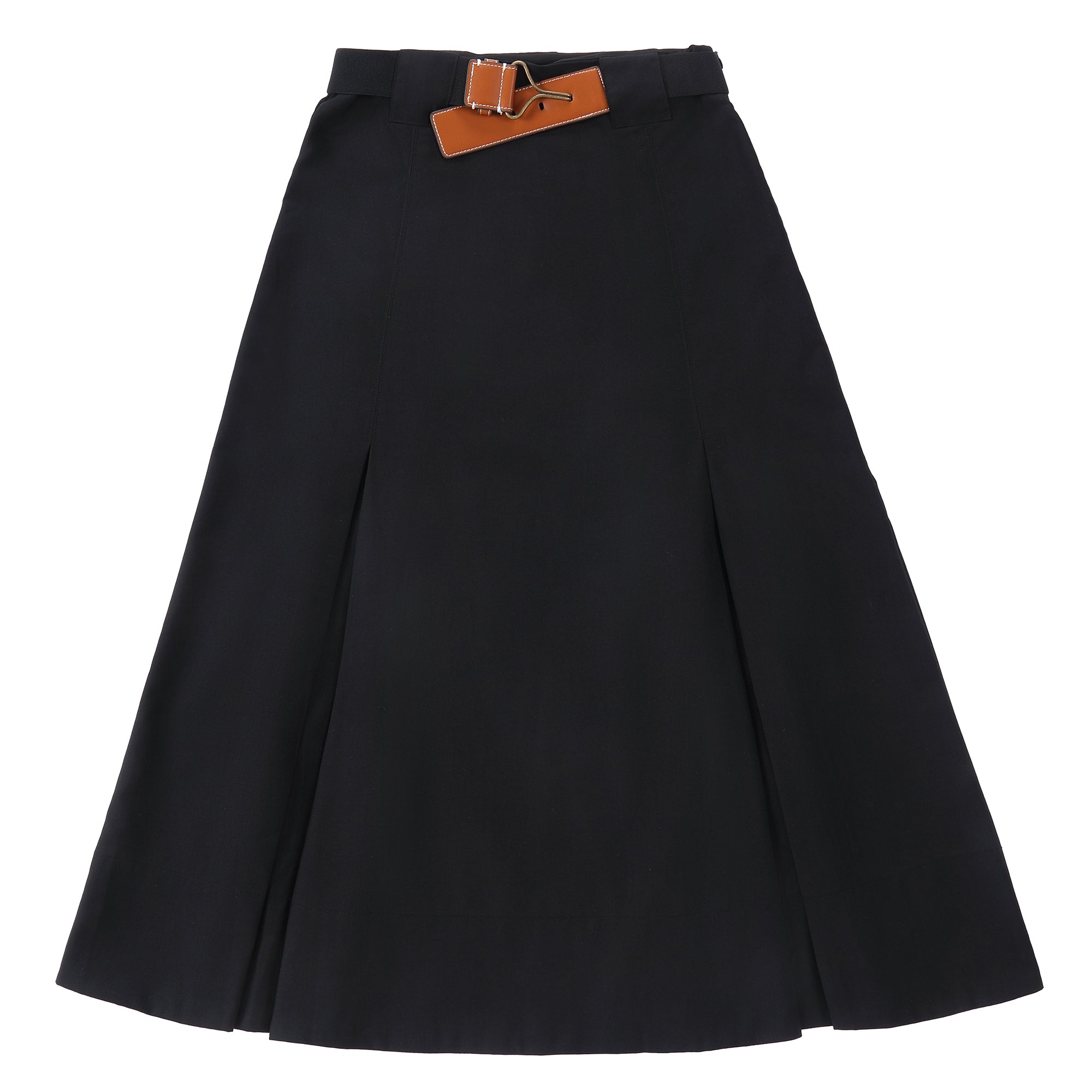 box pleated pleated skirt zipper