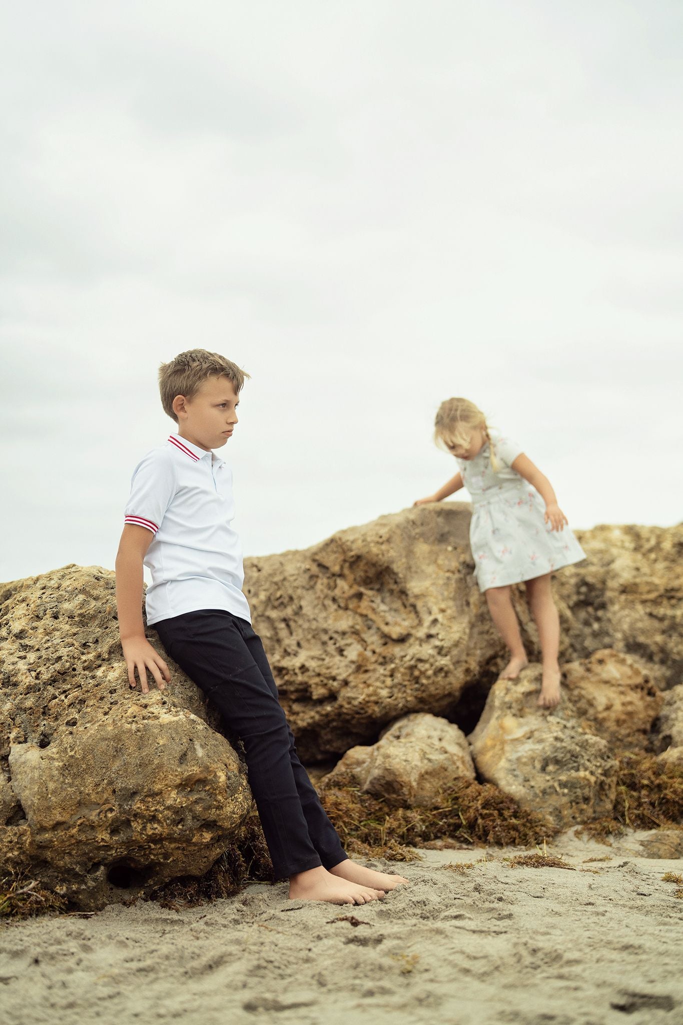 Boys Good Times Polo with Red Trim