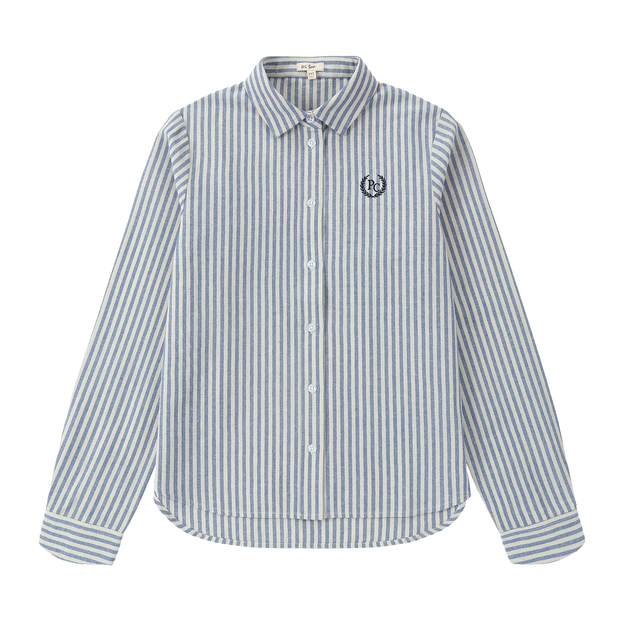 Teens Navy Stripe Collared Shirt