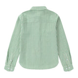 Teens Green Stripe Collared Shirt