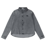 Teens Grey Denim Collared Shirt