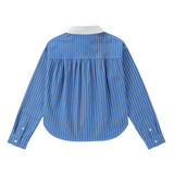 Teens Blue Crop Collared Shirt