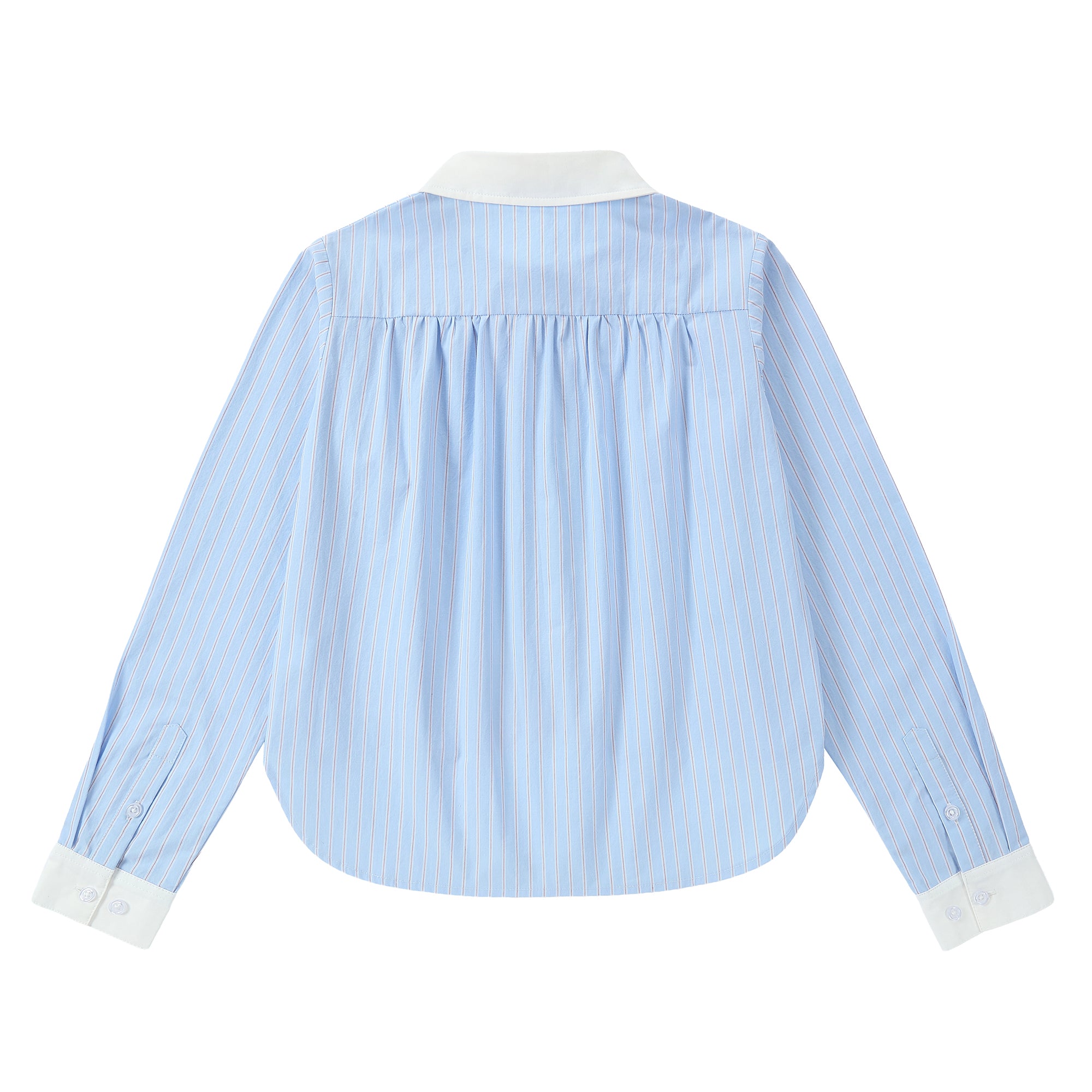 Teens Stripe Crop Collared Shirt