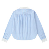 Teens Stripe Crop Collared Shirt