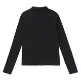 Teens Black Zip-Up Athletic T-Shirt