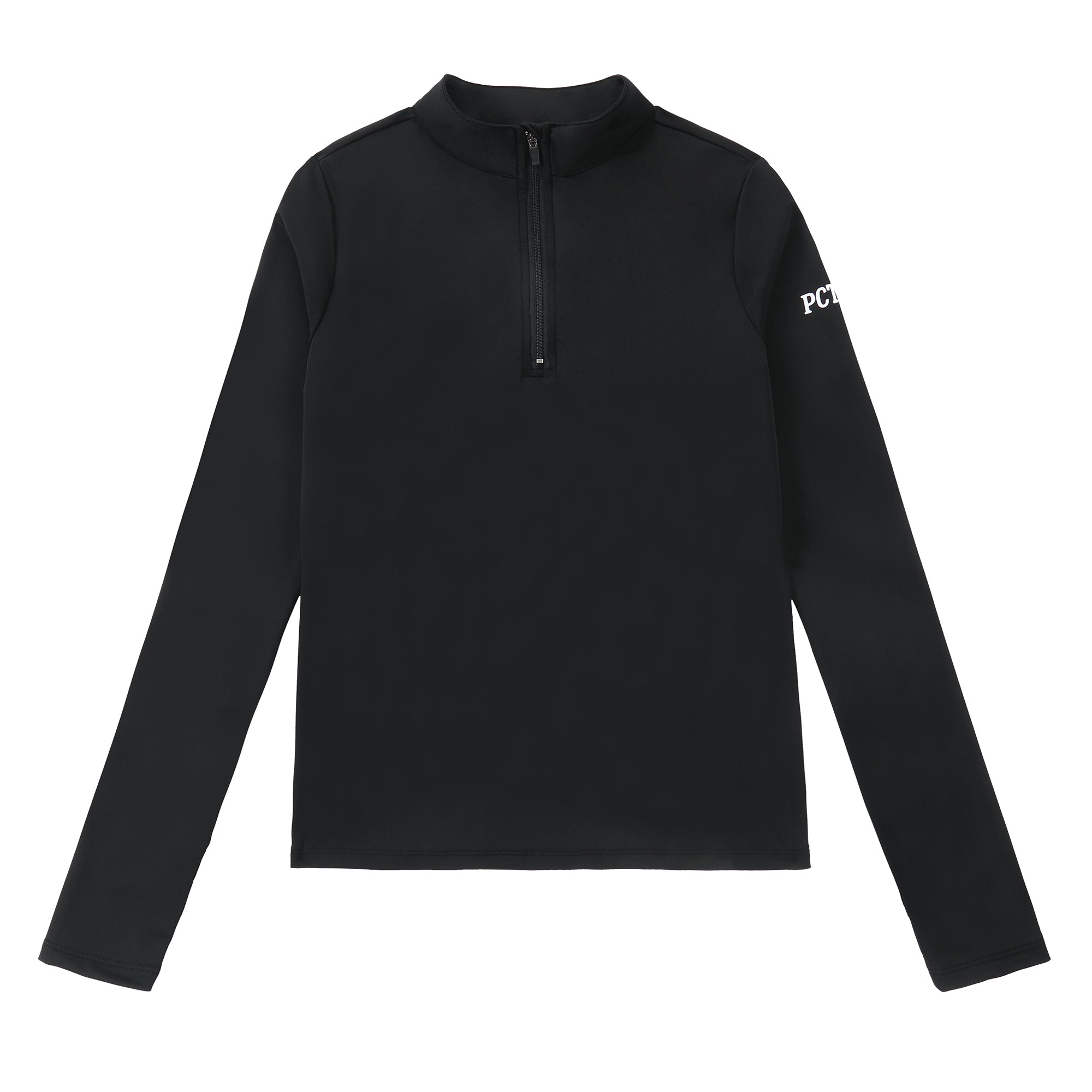 Teens Black Zip-Up Athletic T-Shirt