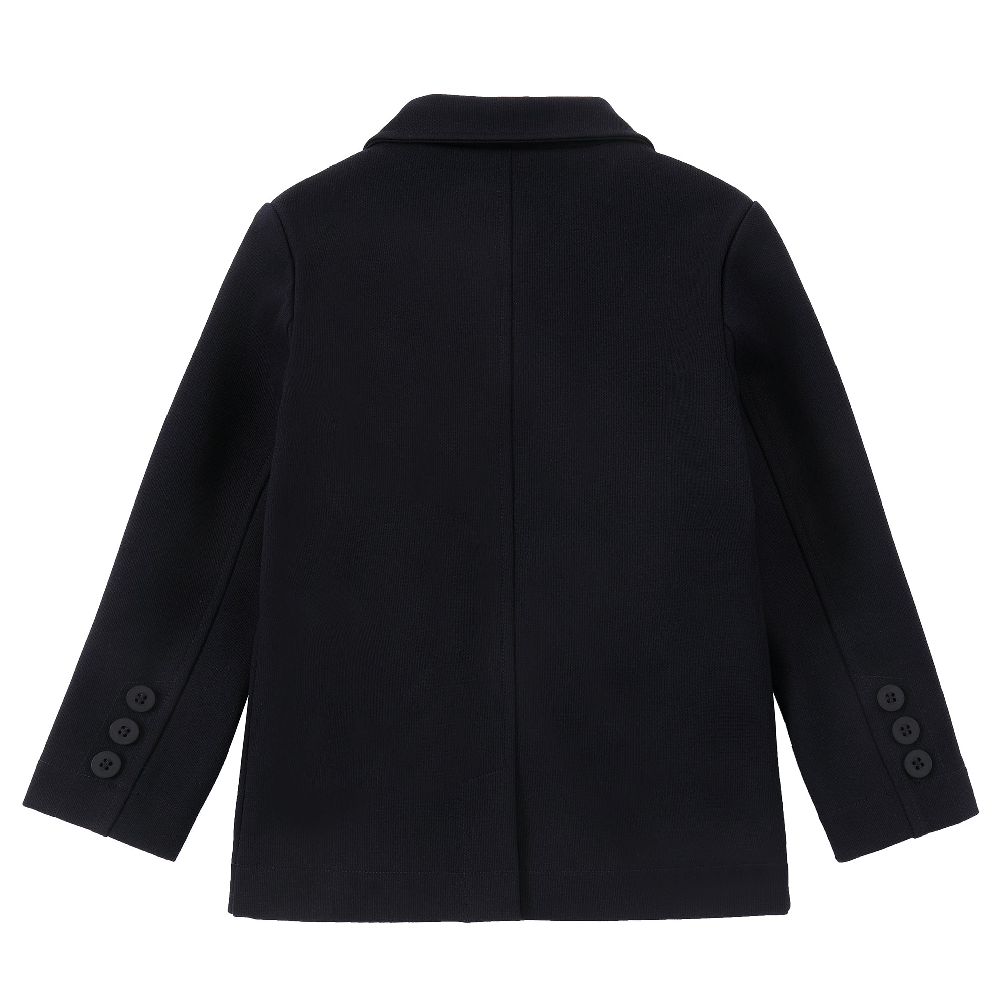 Navy Pique Double Breasted Blazer