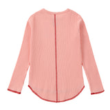 Girls Pink T-Shirt with Red Contrast