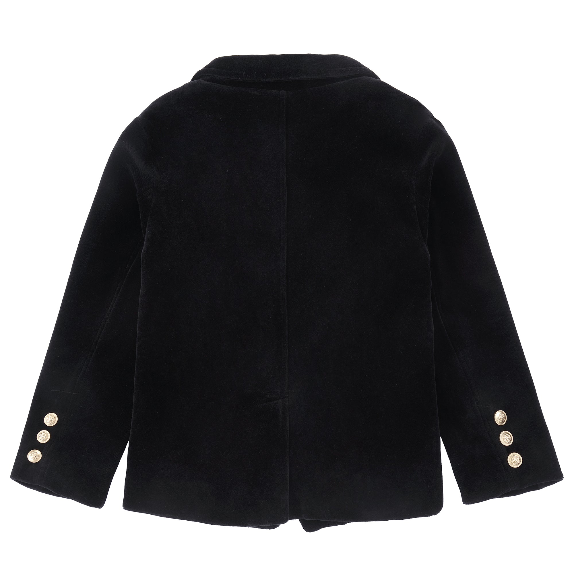 Black Velvet Gold Button Blazer