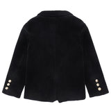 Black Velvet Gold Button Blazer