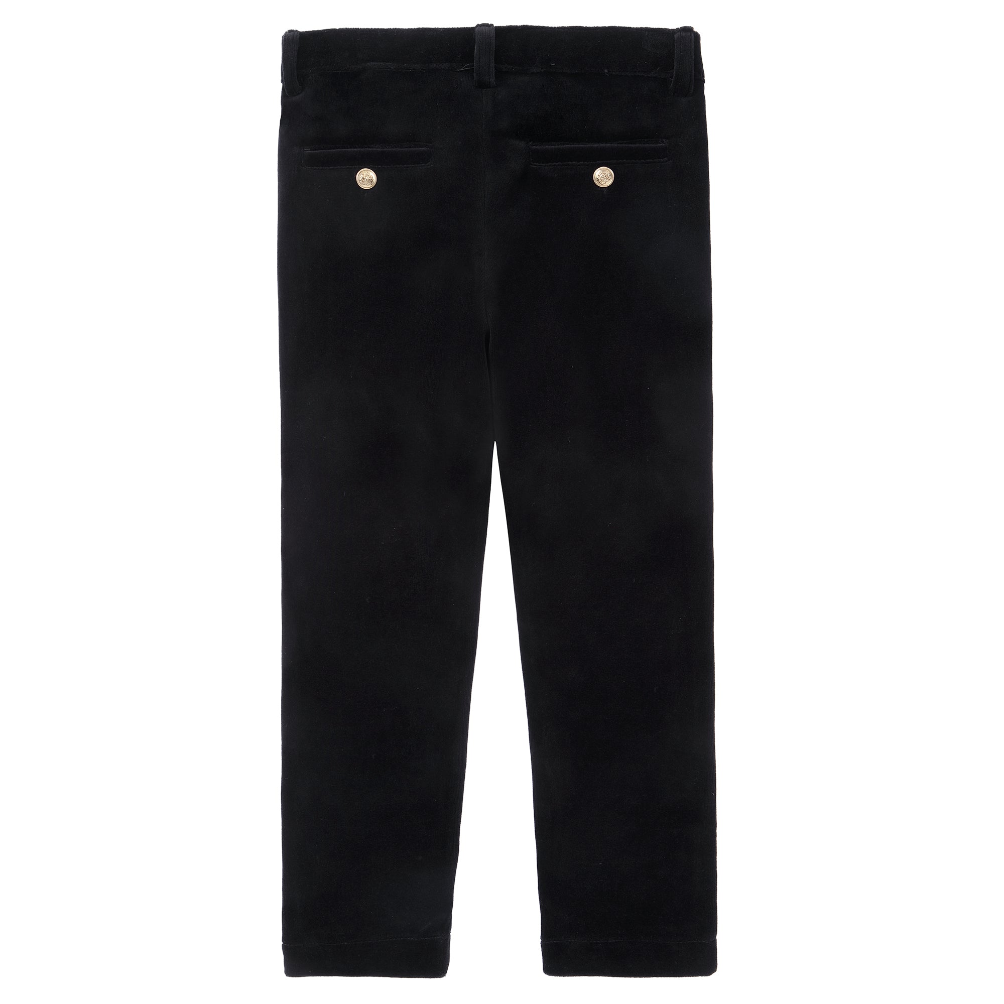 Black Velvet Gold Button Pants