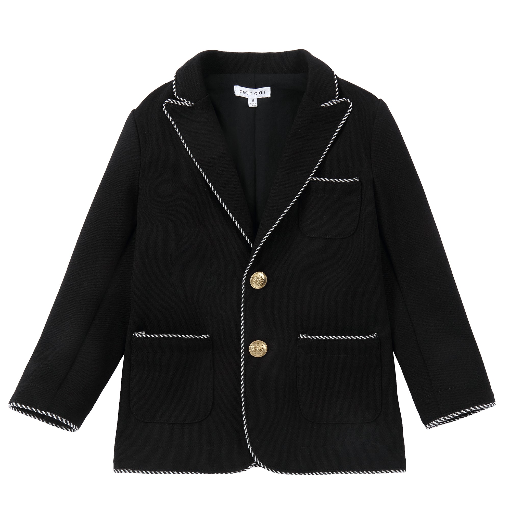 Black/ Striped Trimming Blazer
