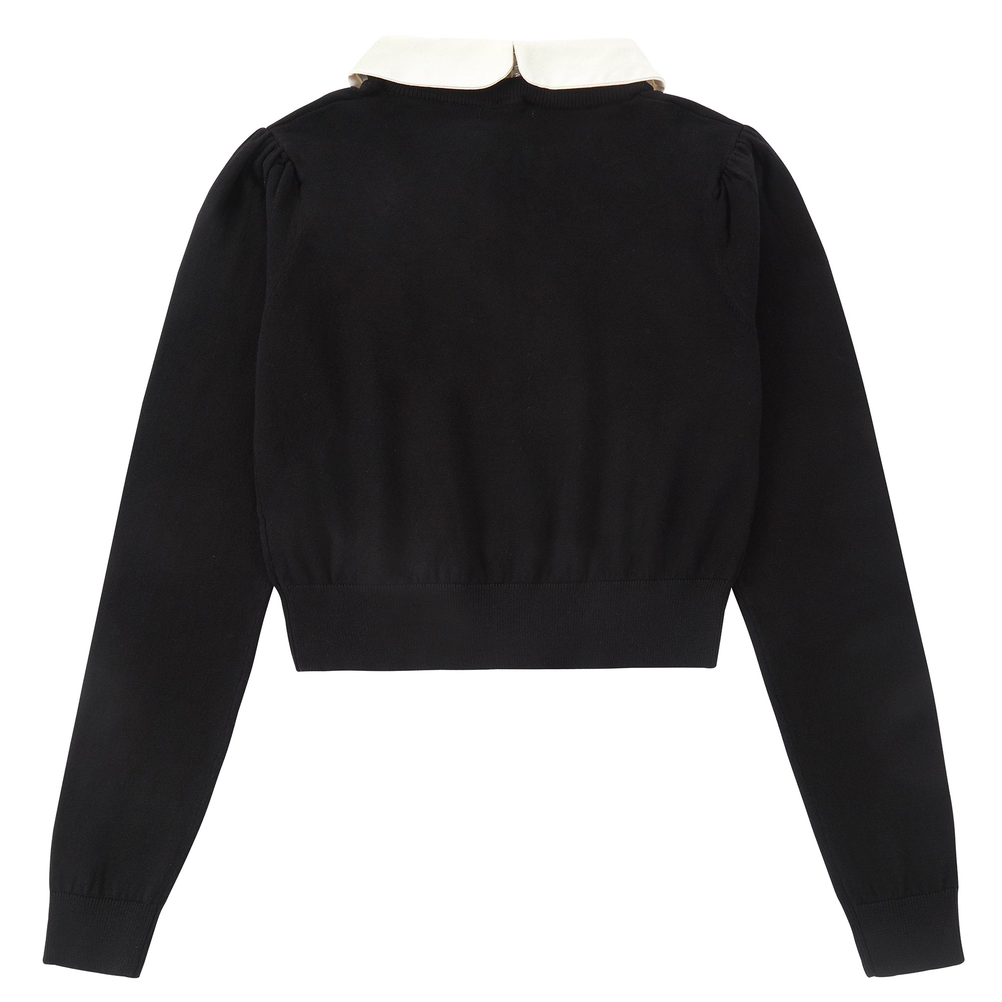 Black Floral Collar Sweater