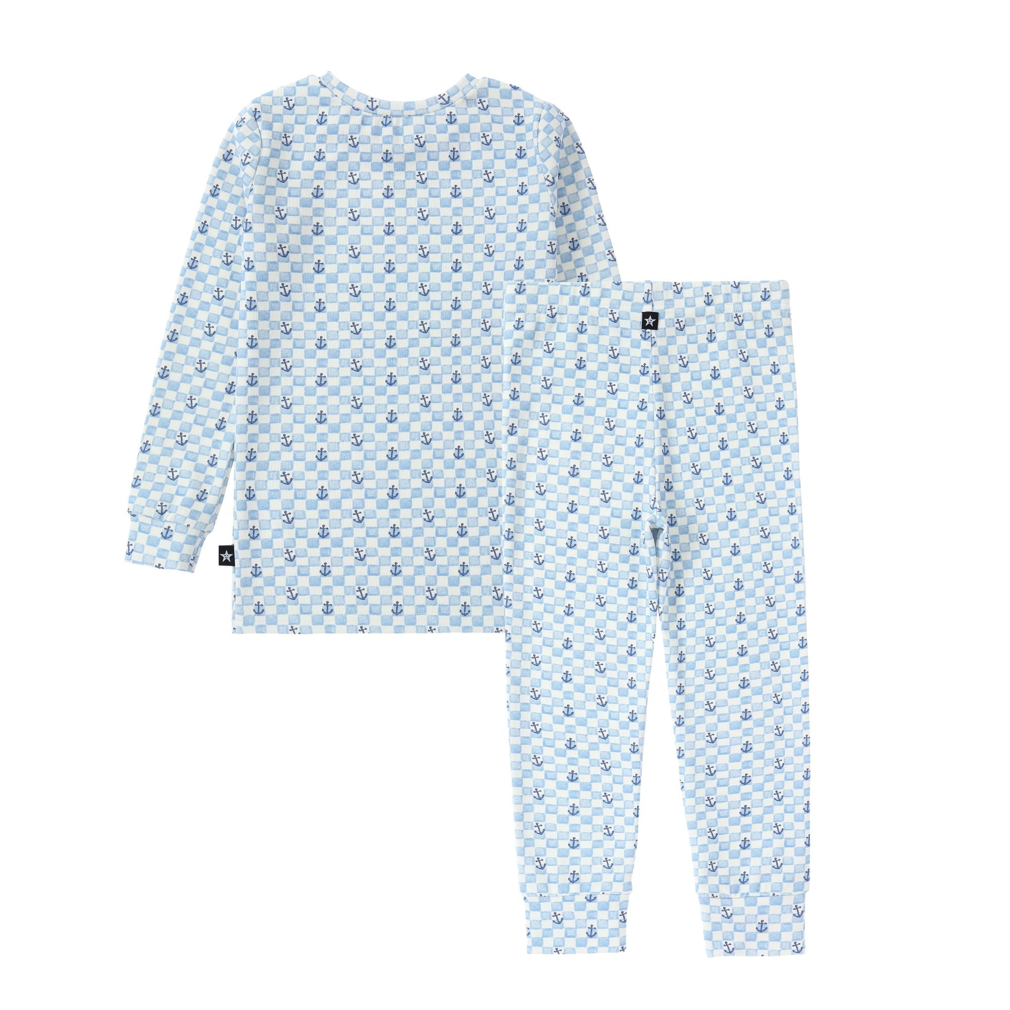 Boys Blue Checkered Anchor Pajama