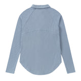 Sky Blue Button Down Ribbed Top