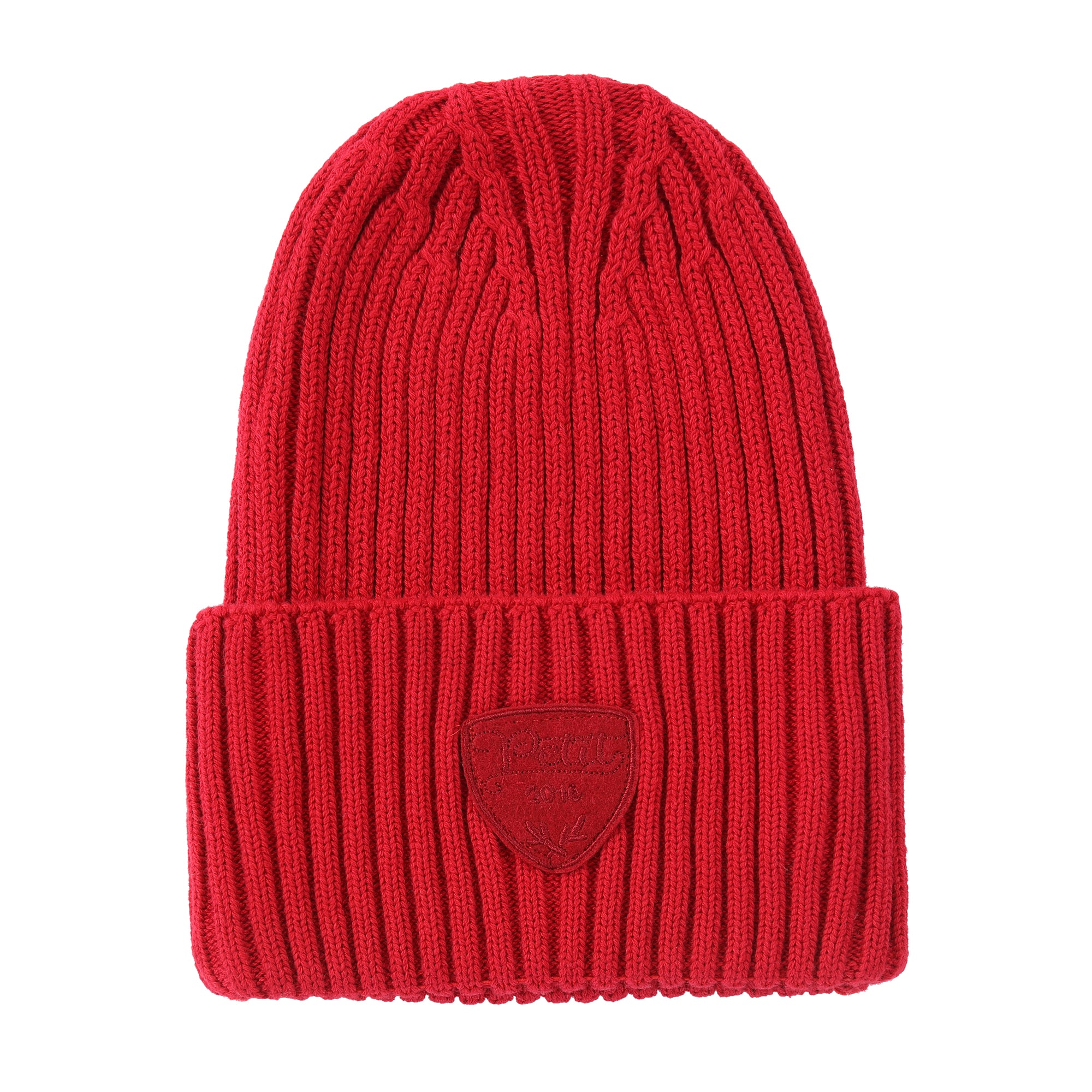 Red Ribbed Knit Beanie